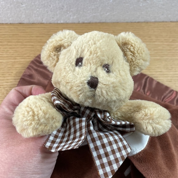 Bearington Baby Teddy Bear Football Lovey Rattle Plush Security Blanket Satin - Picture 4 of 9